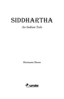 Siddhartha An Indian Tale